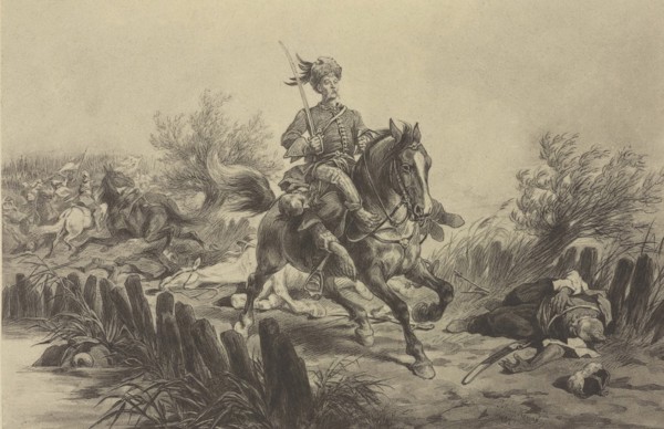 Longinus Podbipieta at the Battle of Starokostiantyniv. Illustration for Book With Fire and Sword by