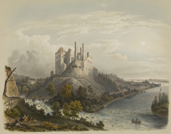 Ruins of the Koknese castle, 1847.