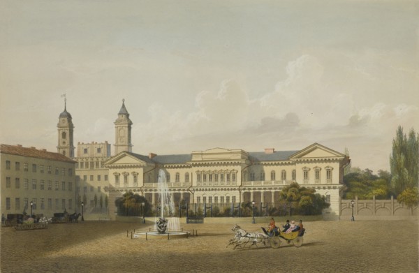 Palace of the Governor-General of Lithuania (Presidential Palace) in Vilnius, c1850.