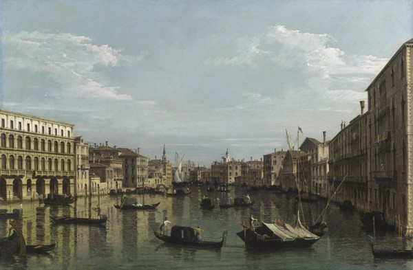 The Grand Canal looking South from Ca? Foscari to the Carità, ca 1738.