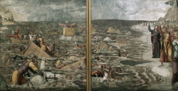 The Crossing of the Red Sea (Pharaoh's Hosts engulfed in the Red Sea), 1509-1510.