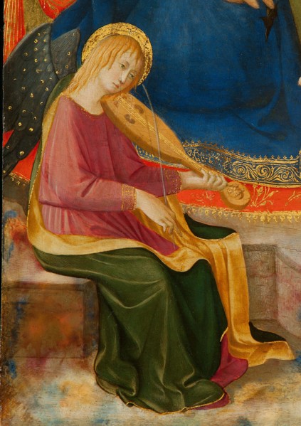 Madonna of Humility with Two Musician Angels. Detail: Musician Angel, c1450.