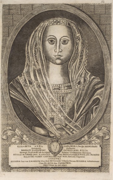Elzbieta Radziwill (Sakowicz). From: Icones Familiae Ducalis Radivilianae, 1758.