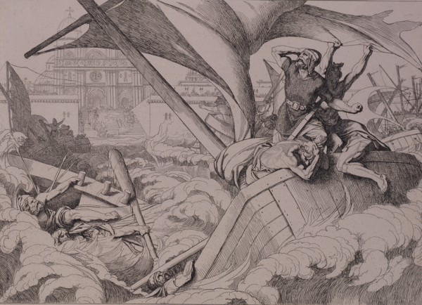 The destruction of the Rus fleet  at Constantinople, 1832.