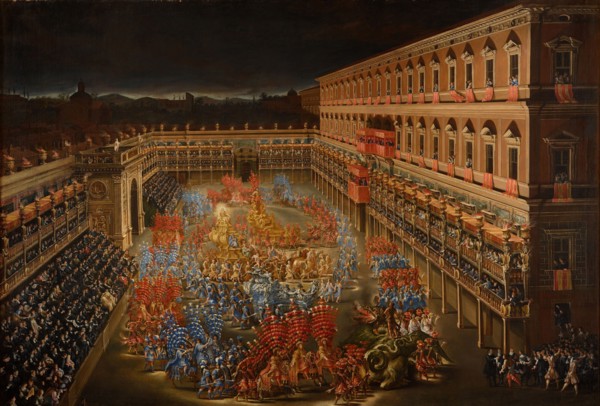 Joust of Carousels. The Festivities in Honor of Queen Christina of Sweden in the Courtyard of Palazz