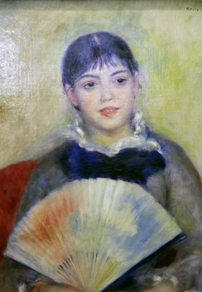 'Young Woman with a Fan', 1880. Artist: Pierre-Auguste Renoir