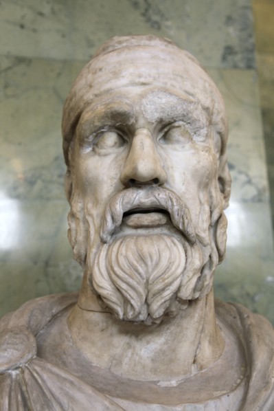 Roman bust of a Dacian tarabostes (nobleman), early 2nd century. Artist: Unknown