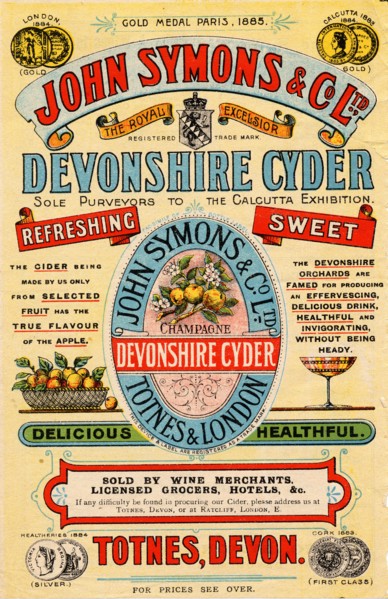 John Symons & Co Devonshire Cyder, 19th century. Artist: Unknown