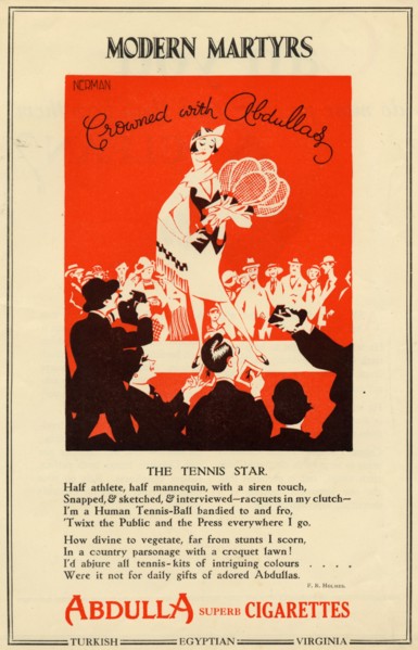 Abdulla Cigarettes, 1927. Artist: Nerman