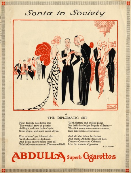 Abdulla Cigarettes, 1920s. Artist: Fish