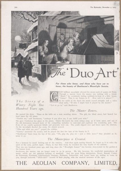 Aeolian Company Pianolas, 1923. Artist: Wilfred Fryer