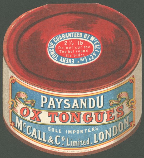 Paysandu ox tongue, 1890s. Artist: Unknown