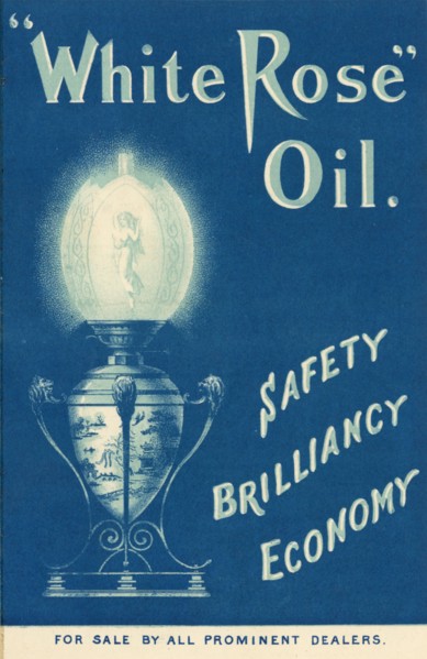 White Rose Lamp Oil, 1890s. Artist: Unknown