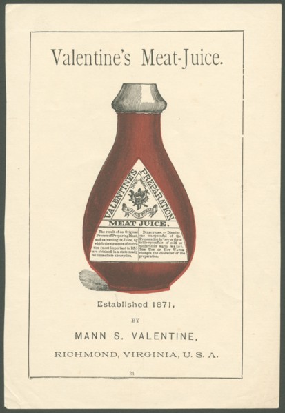 Valentine's Meat extract, 1890s. Artist: Unknown