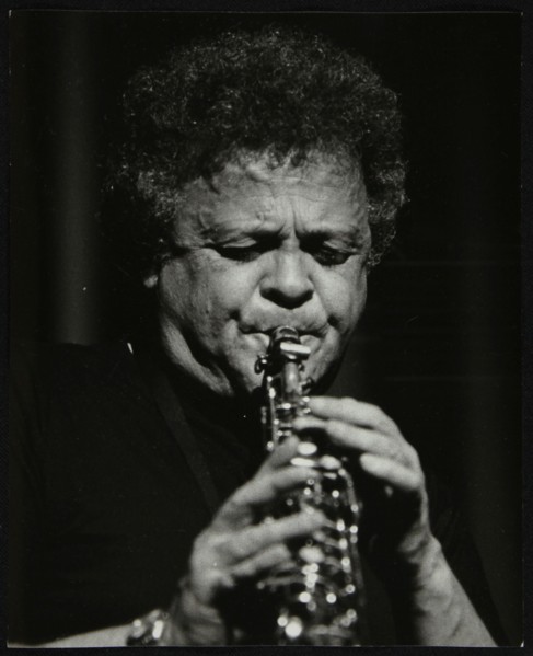 Steve Marcus, saxophonist with the Buddy Rich Orchestra, playing at the Forum Theatre, Hatfield. Artist: Denis Williams