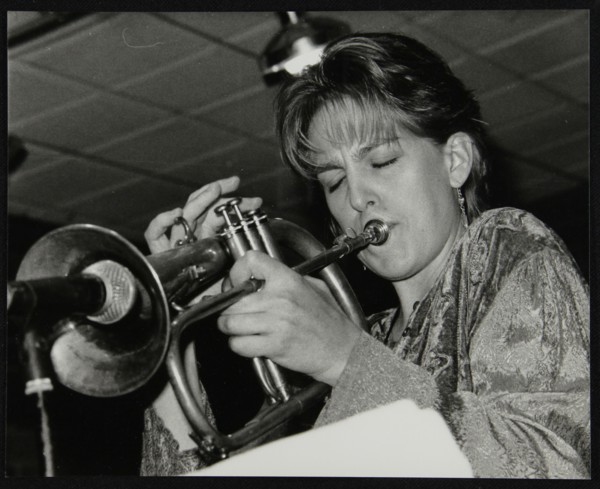 Ingrid Jensen playing the flugelhorn at The Fairway, Welwyn Garden City, Hertfordshire, 1997. Artist: Denis Williams
