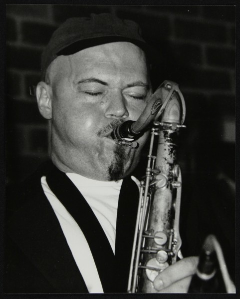 Tenor saxophonist Dale Barlow playing at The Fairway, Welwyn Garden City, Hertfordshire, 1996. Artist: Denis Williams