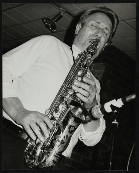Saxophonist Peter King playing at The Fairway, Welwyn Garden City, Hertfordshire, 14 April 1991. Artist: Denis Williams