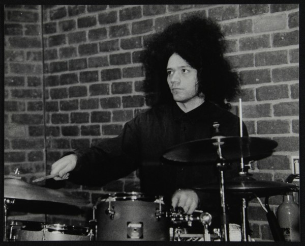 Drummer Seb Rochford playing at The Fairway, Welwyn Garden City, Hertfordshire, 8 April 2001. Artist: Denis Williams