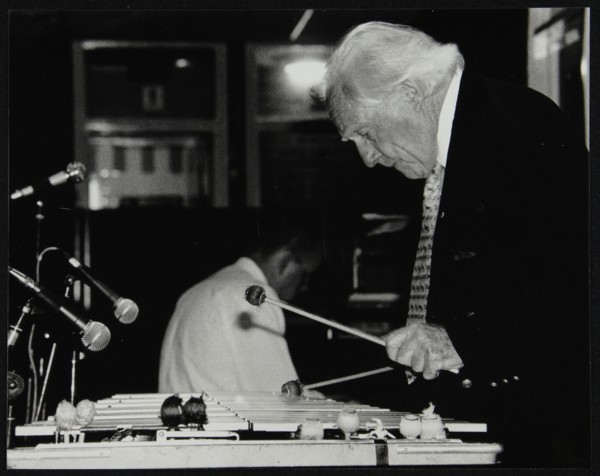 Peter Appleyard playing the vibraphone at The Fairway, Welwyn Garden City, Hertfordshire, 1999. Artist: Denis Williams