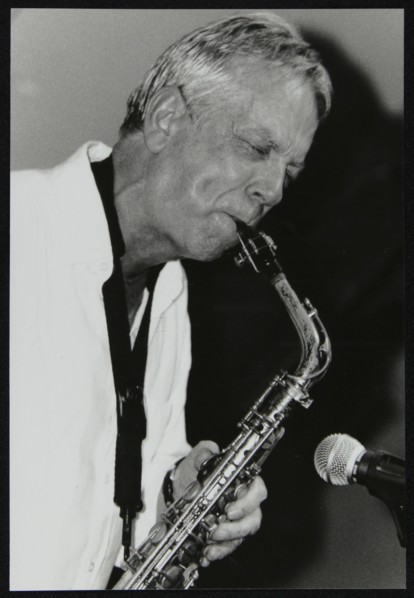 Pat Crumly playing alto saxophone at The Fairway, Welwyn Garden City, Hertfordshire, 2004. Artist: Denis Williams