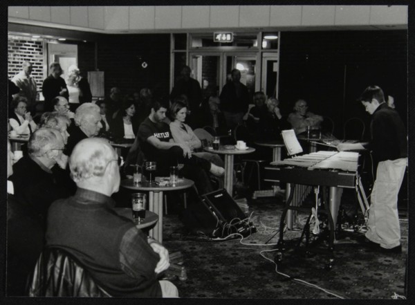Lewis Wright playing the vibraphone at The Fairway, Welwyn Garden City, Hertfordshire, 2003. Artist: Denis Williams