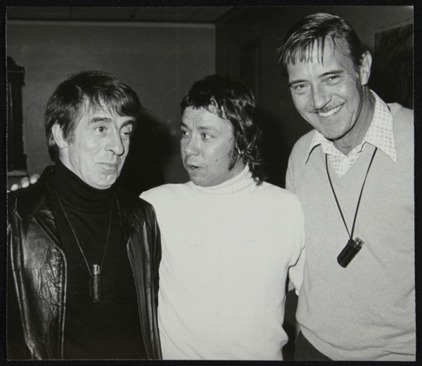 Drummers Kenny Clare, Les DeMerle and Jack Parnell, June 1979. Artist: Denis Williams
