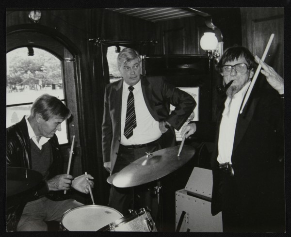 Drummers Jack Parnell and Barrett Deems, London, 1984. Artist: Denis Williams