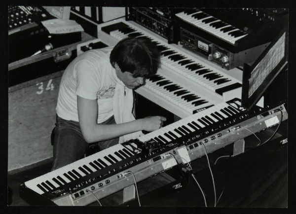 German electronic musician Klaus Schulze at the Forum Theatre, Hatfield, Hertfordshire, 1983. Artist: Denis Williams