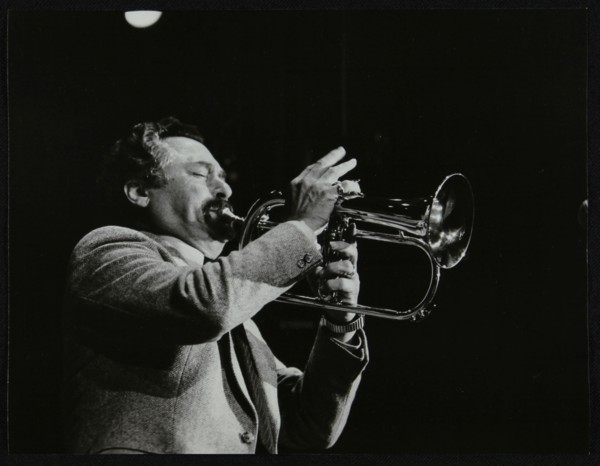 Shorty Rogers playing the flugelhorn, Hemel Hempstead, Hertfordshire, 1983. Artist: Denis Williams