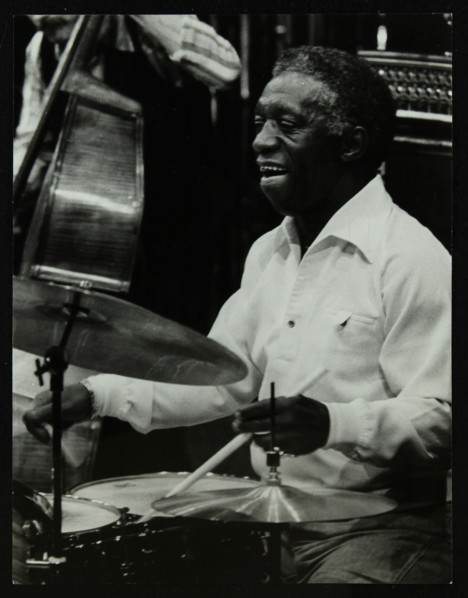 Drummer Art Blakey playing at the Forum Theatre, Hatfield, Hertfordshire, 1978. Artist: Denis Williams