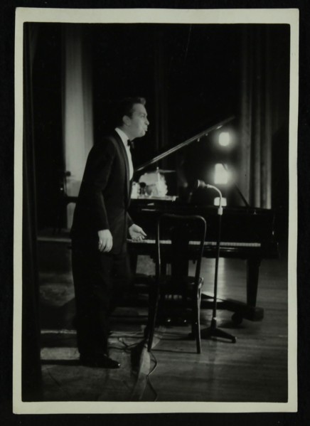 Mel Torme (vocals) in concert at the Bristol Hippodrome, 1950s. Artist: Denis Williams