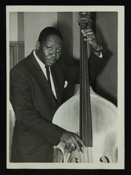 Portrait of American double bass player Curtis Counce, c1950s. Artist: Denis Williams