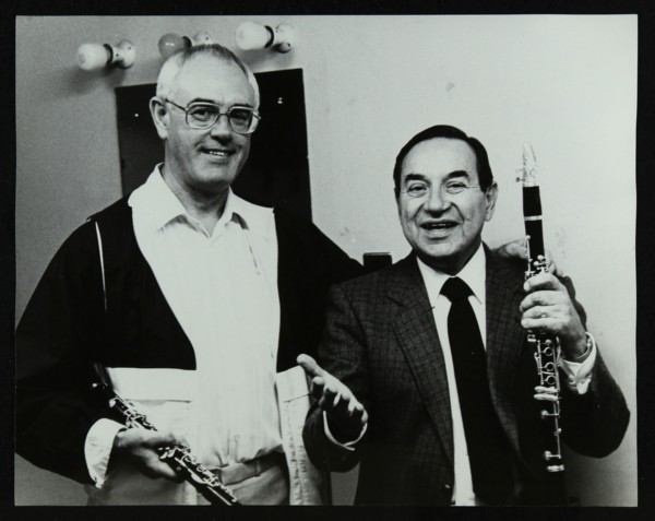 Clarinetists Terry Lightfoot and Peanuts Hucko, Potters Bar, Hertfordshire, 1986. Artist: Denis Williams