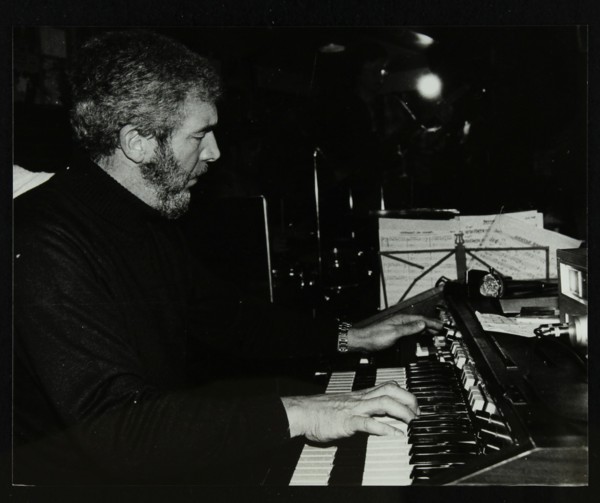 Ron Lohn playing the electronic organ at The Bell, Codicote, Hertfordshire, 22 February 1981. Artist: Denis Williams
