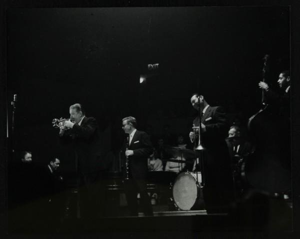 The Eddie Condon All Stars on stage at Colston Hall, Bristol, 1957. Artist: Denis Williams