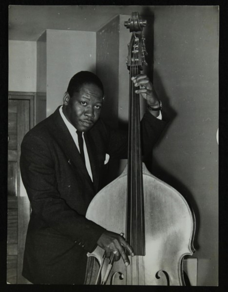 Portrait of American double bass player Curtis Counce, c1950s. Artist: Denis Williams