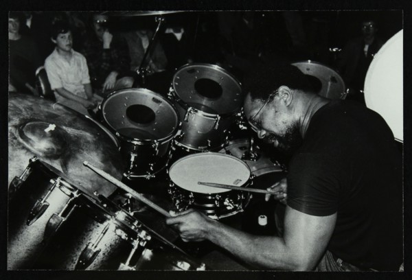 Billy Cobham conducting a drum clinic at the Horseshoe Hotel, London, 1980. Artist: Denis Williams