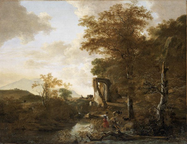 'Landscape with arched gateway', c1654. Artist: Adam Pynacker