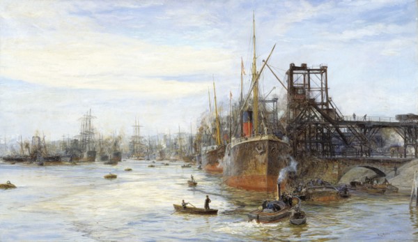 'Barry Docks', 1871-1931. Artist: William Lionel Wyllie.