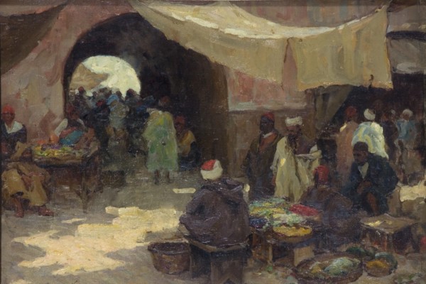'Eastern bazaar scene', 1880-1936. Artist: Terrick Williams