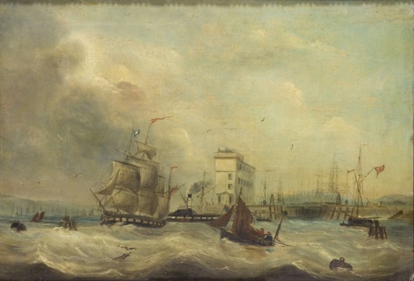 'Cardiff Docks', 1844. Artist: J Price