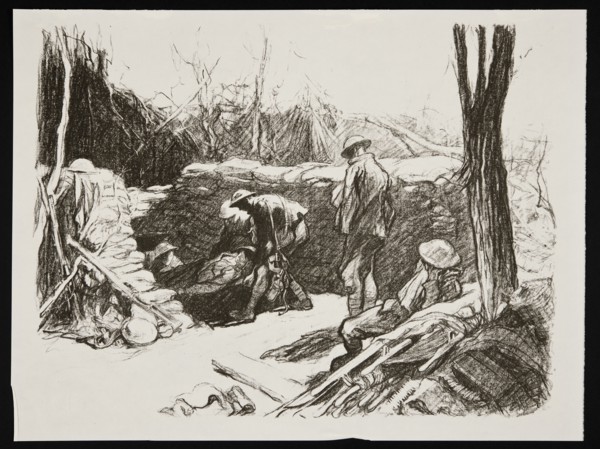 'Advanced dressing station in France', 1917. Artist: Claude Allin Shepperson.