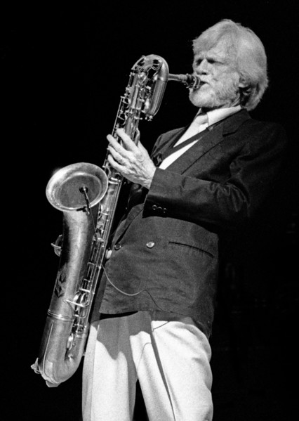 Gerry Mulligan, Royal Festival Hall, London, 1988.  Artist: Brian O'Connor.
