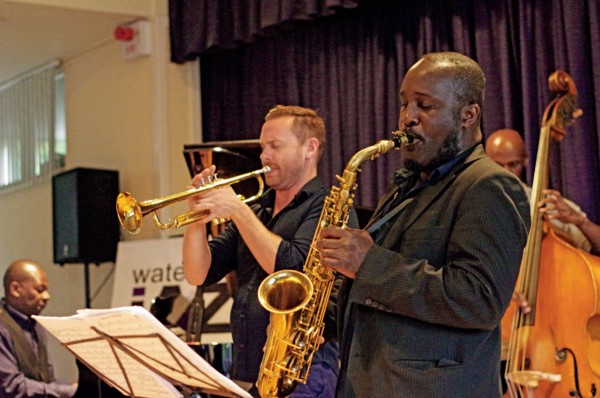 Tony Kofi and Quentin Collins, Watermill Jazz Club, Dorking, Surrey, 2015.  Artist: Brian O'Connor.