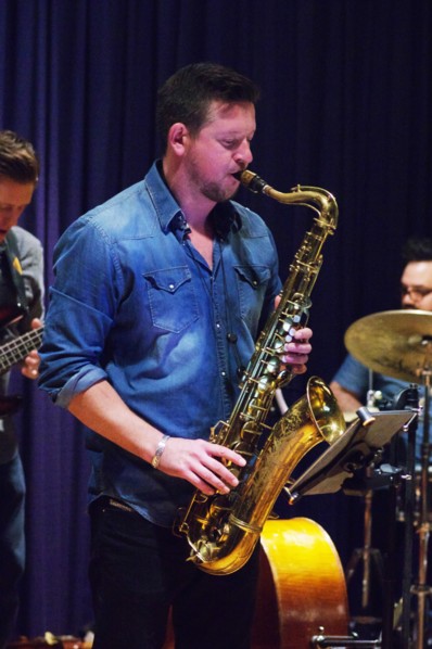 Paul Booth, Watermill Jazz Club, Dorking, Surrey, September 2015. Artist: Brian O'Connor.