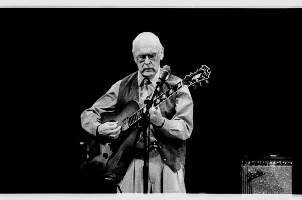 Jim Hall, Brecon Jazz Festival, Powys, Wales, August 2000. Artist: Brian O'Connor.