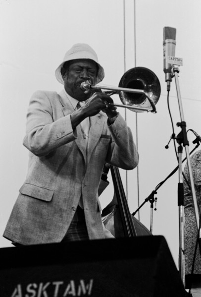 Al Grey, Capital Jazz Festival, Knebworth, Herts, July 1982. Artist: Brian O'Connor.