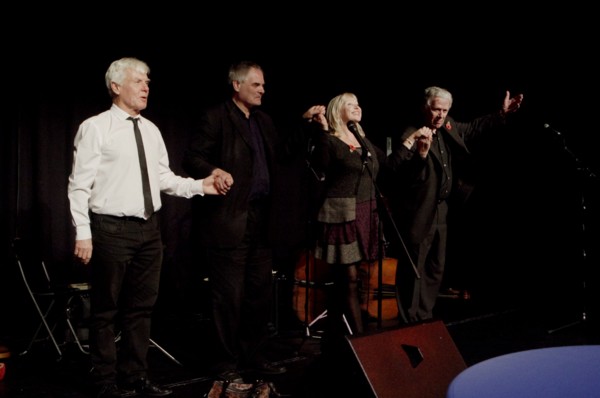 Herbie Flowers, Mike Hatchard, Shane Hill and Tina May, Hawth, Crawley, West Sussex, Nov 2015. Artist: Brian O'Connor.