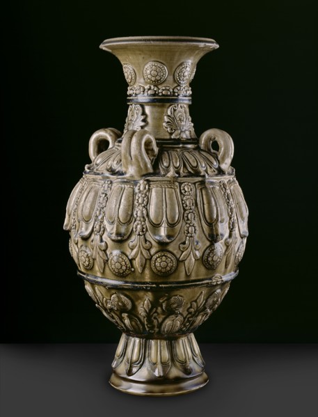 Greenware jar with moulded decoration, late 6th century. Artist: Unknown.
